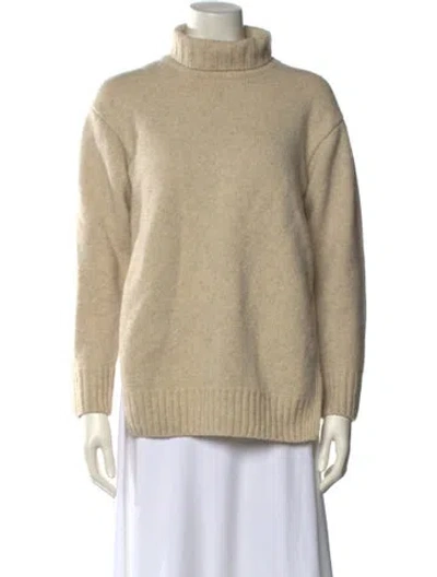Pre-owned Celine Merino Wool Turtleneck Sweater In Neutral