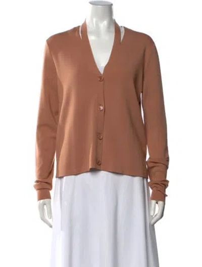Pre-owned Celine Merino Wool V-neck Sweater In Neutrals