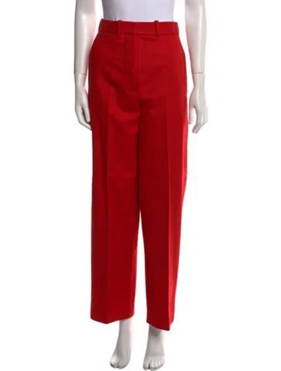 Pre-owned Celine Merino Wool Wide Leg Pants In Red