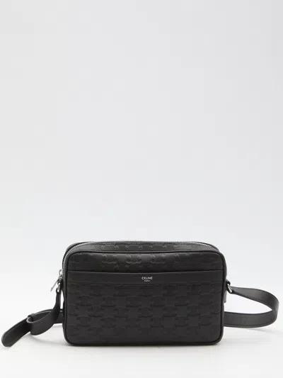 Celine Black Calf Leather Horizontal Messenger Handbag