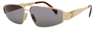 Celine Metal And Acetate Sunglasses 59-12-135 In 30a - Shiny Endura Gold / Smoke