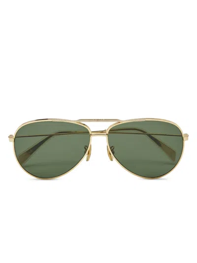 Pre-owned Celine Metal Pilot Sunglasses In Gold