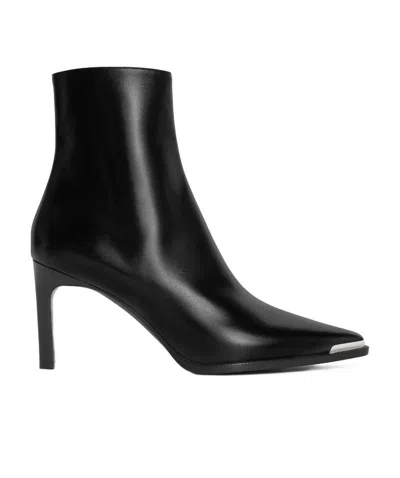 Celine Metal Toe Short Boots In Black