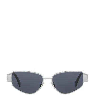 Celine Metal Triomphe Cat Eye Sunglasses In Gray