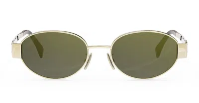 Celine Cl40235u Metal Triomphe 30n Gold Sunglasses
