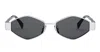 Celine Cl40254u 16a Metal Triomphe 16a Silver Sunglasses In Metallic