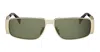 Celine Triomphe Metal Rectangular Sunglasses In Neutral