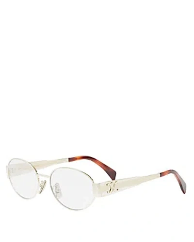 CELINE METAL TRIOMPHE OVAL EYEGLASSES, 53MM