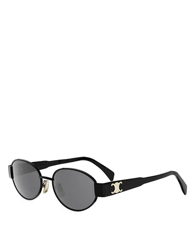 CELINE METAL TRIOMPHE OVAL SUNGLASSES, 54MM