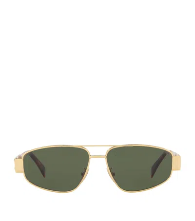 Celine Metal Triomphe Pilot Sunglasses In Gold