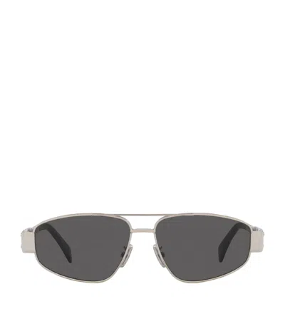 Celine Metal Triomphe Pilot Sunglasses In Gray