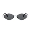 Celine Womens Grey Metaltriomphe Irregular-frame Metal Sunglasses In Silver