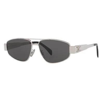 Celine Metal Triomphe Smoke Pilot Unisex Sunglasses Cl40281u 16a 57