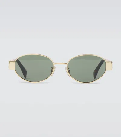 Celine Metal Triomphe Sunglasses In Gold