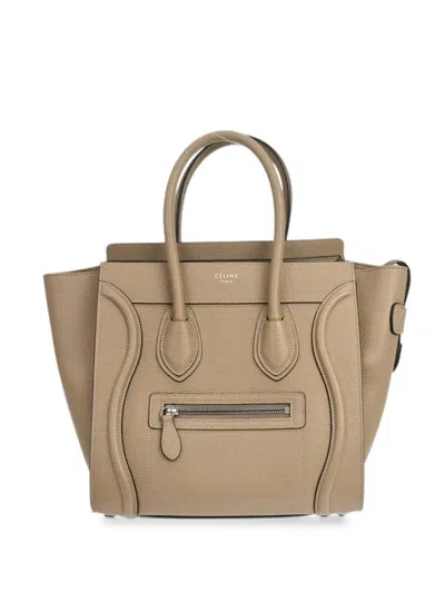 Pre-owned Celine Micro 2017 Luggage Tote Bag In Neutrals
