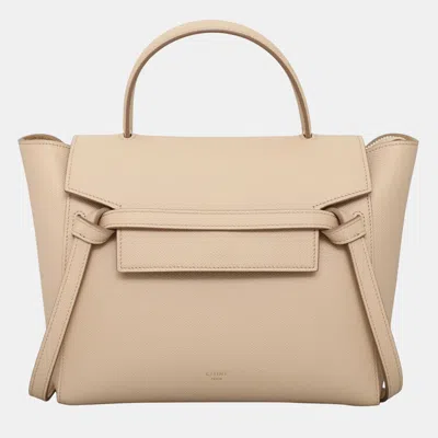 Pre-owned Celine Micro Belt Bag In Sand