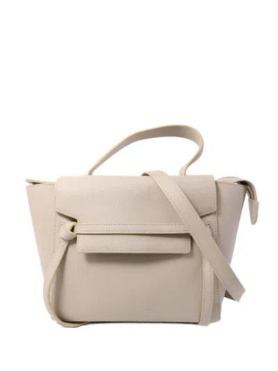 Pre-owned Celine Micro Belt Tote Bag In Neutral