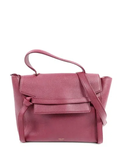 Pre-owned Celine Micro Belt Tote Bag In Red
