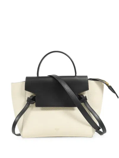 Pre-owned Celine Micro Belt Tote Bag In White