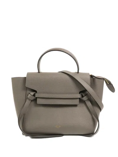 Pre-owned Celine Micro Logo-print Tote Bag In Gray
