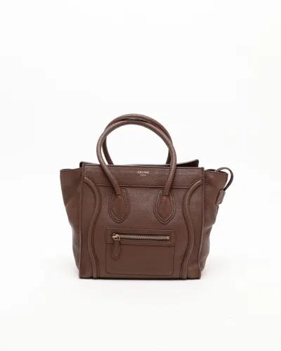 Celine Céline Micro Luggage Bag In Brown