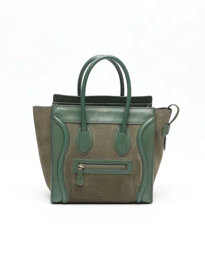 Celine Céline Micro Luggage Bag In Green
