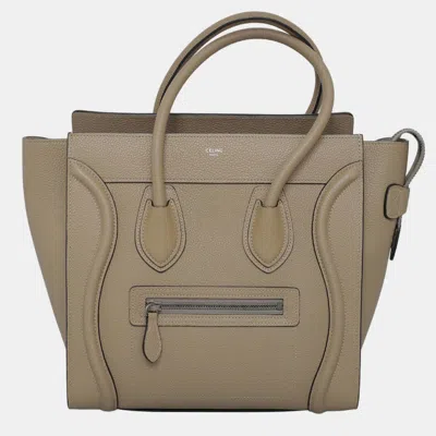 Pre-owned Celine Micro Luggage Bag In Brown