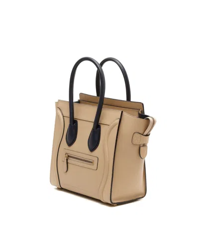 Celine Céline Micro Luggage Tote Bag In Neutral