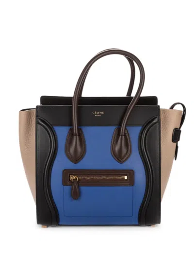 Pre-owned Celine Micro Luggage Tote Bag In Blue