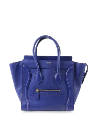 Pre-owned Celine Micro Luggage Tote Bag In Blue