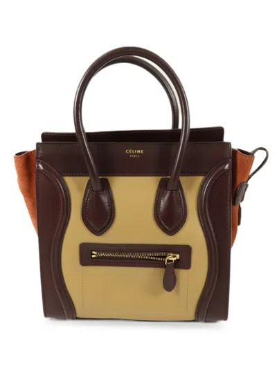 Pre-owned Celine Micro Luggage Tote Bag In Brown