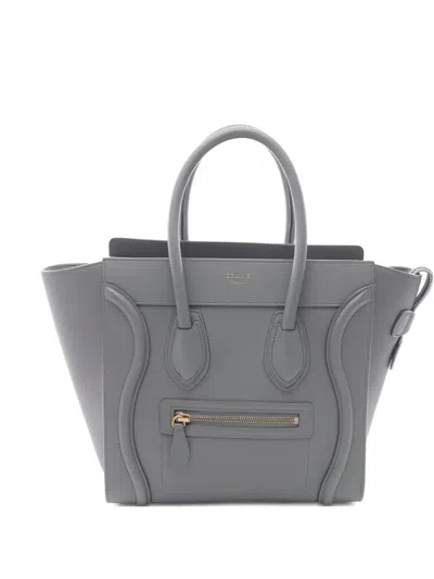 Pre-owned Celine Micro Luggage Tote Bag In Gray