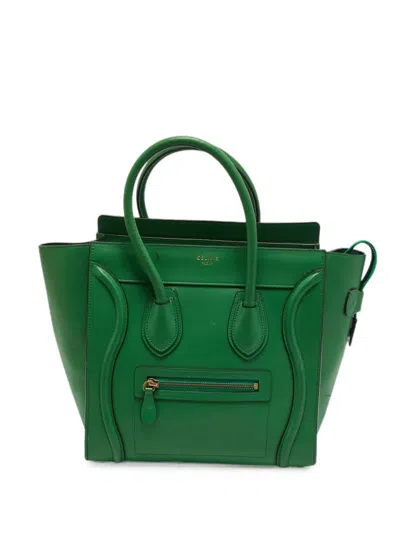 Pre-owned Celine Micro Luggage Tote Bag In Green