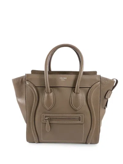 Pre-owned Celine Micro Luggage Tote Bag In Grey