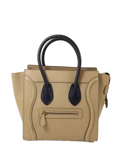Pre-owned Celine Micro Luggage Tote Bag In Neutral