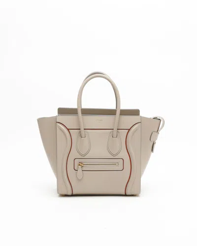 Celine Céline Micro Luggage Tote Bag In Sand