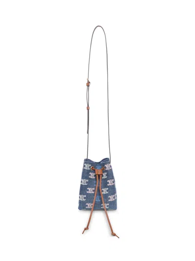 Celine Micro Sailor In Denim With Triomphe In Multi