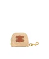 Celine Micro Triomphe Charm In Raffia