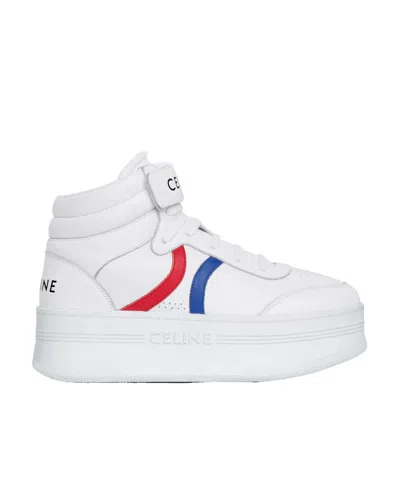 CELINE MID BLOCK SNEAKERS WITH VELCRO AND WEDGE IN CALFSKIN