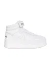 Celine Mid Block Velcro High-heeled Sneakers In White