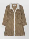Celine Mid Length Coat Flared Cut Pattern In Brown