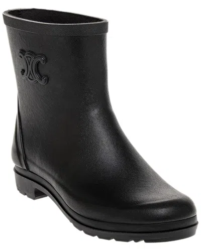 Celine Mid Rubber Rain Boot In Black