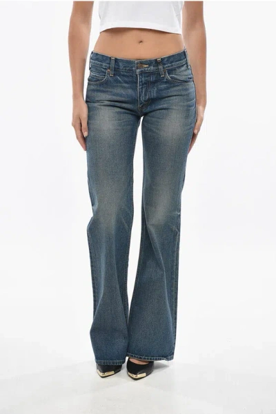 Celine Mid-waisted Bootcut Denims 26cm In Blue