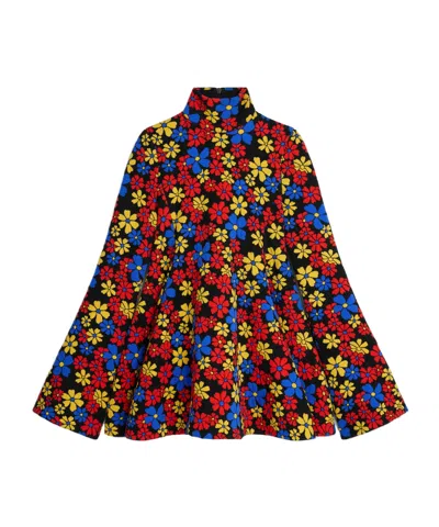 Celine Midi Dress In Polyamide Jacquard In Multi