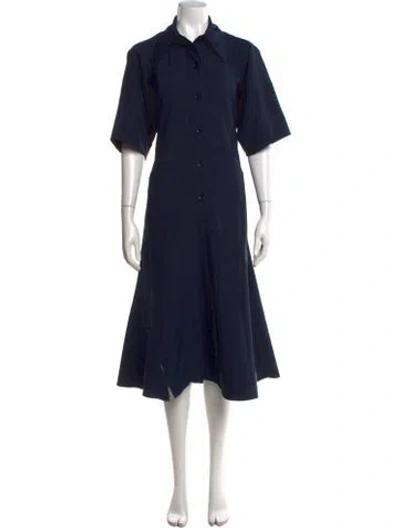 Pre-owned Celine Midi Length Dress In Blue