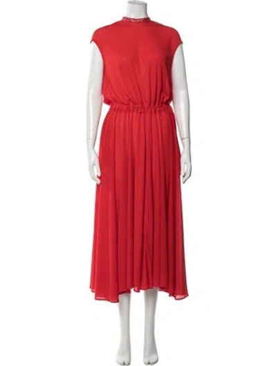 Pre-owned Celine Midi Length Dress In Red
