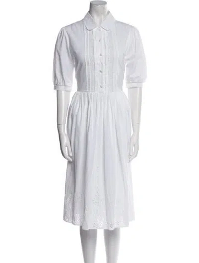 Pre-owned Celine Midi Length Dress In White