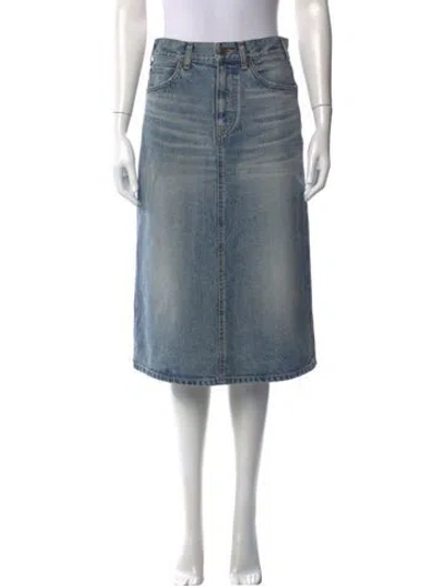 Pre-owned Celine Midi Length Skirt In Blue