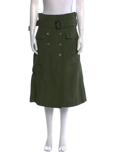 Pre-owned Celine Midi Length Skirt In Green