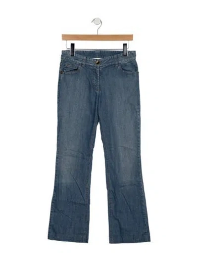 Pre-owned Celine Mid-rise Flared Jeans In Blue